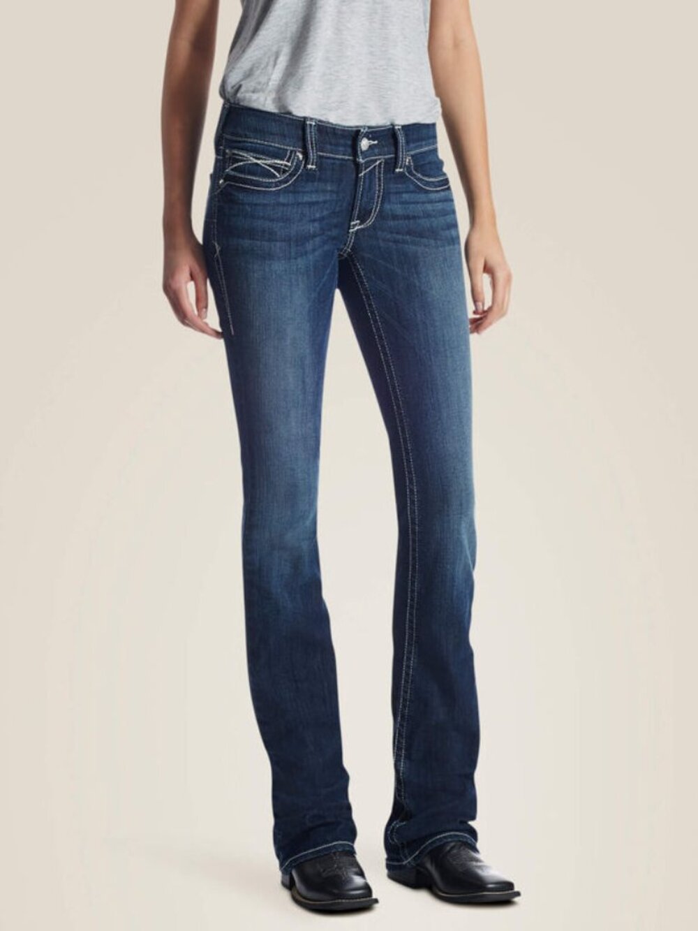 Ariat R.E.A.L. Low Rise Boot Stretch Rosy Whipstitch Jean Women 26R
